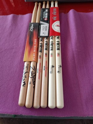 Baquetas Zildjian y Vic Firth