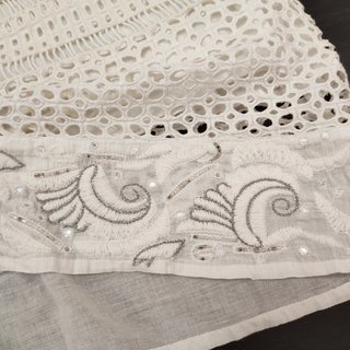 Desigual abito estivo smanicato bianco crochet L