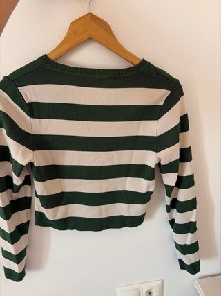 2 Tops Zara Talla M Gris y Blanco y verde
