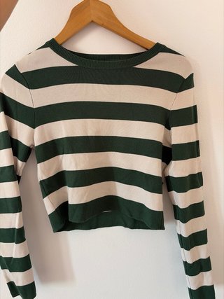 2 Tops Zara Talla M Gris y Blanco y verde