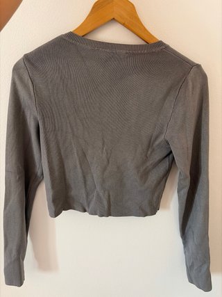 2 Tops Zara Talla M Gris y Blanco y verde
