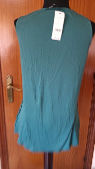 Blusa tirantes mujer verde estampado