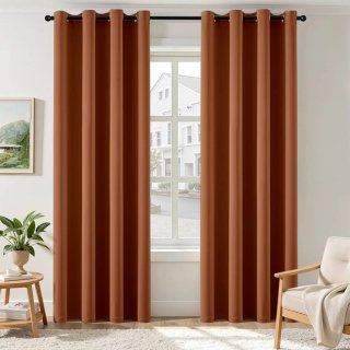 Cortinas opacas color terracota EMEMA 225x140