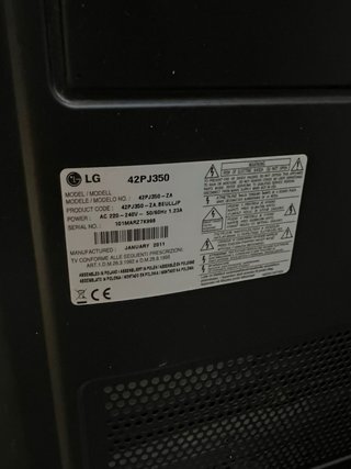Televisión LG MODELO  42pj350