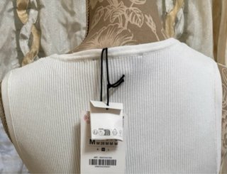 Zara Top Bianco con Bottoni - Taglia M