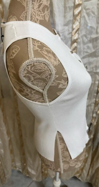 Zara Top Bianco con Bottoni - Taglia M