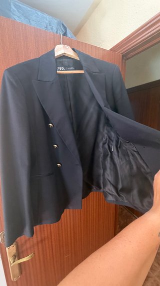 Americana Zara Negra Doble Botonadura