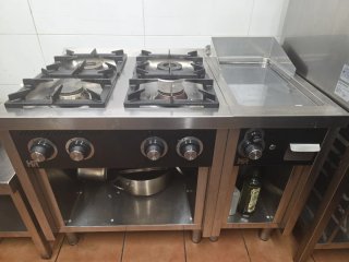 Cocina Industrial 4 Fuegos Acero Inoxidable
