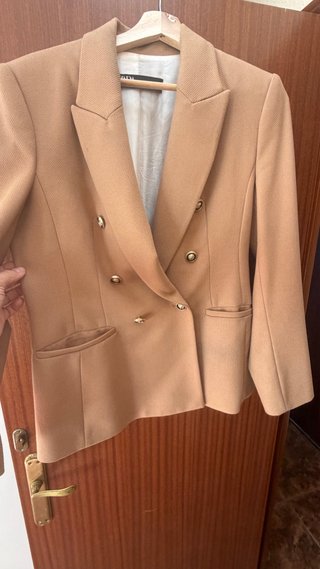 Americana Camel Zara Doble Botonadura