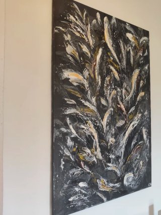Cuadro abstracto pintado a mano