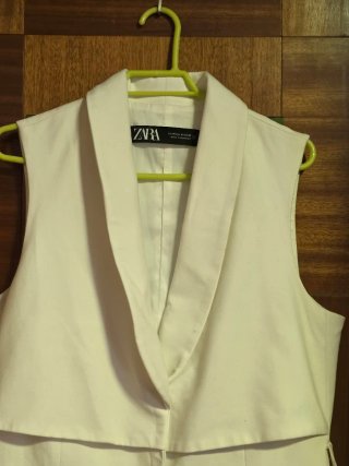 Chaleco Zara Blanco Talla Única