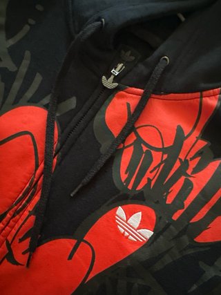 Sudadera Adidas Talla XL Negra y Roja