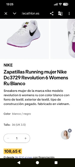 Zapatillas Nike Revolution Mujer Blancas
