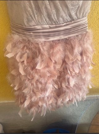Vestido de fiesta rosa y dorado