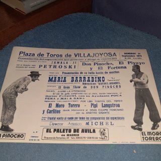 Programa o cartel plaza de toros villajoyosa 1975