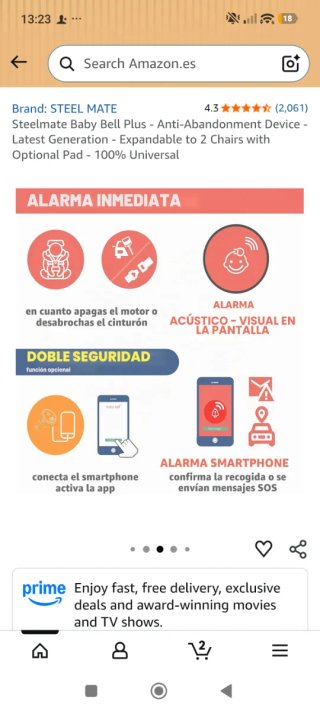 Baby Bell sensor antiabandono coche niños