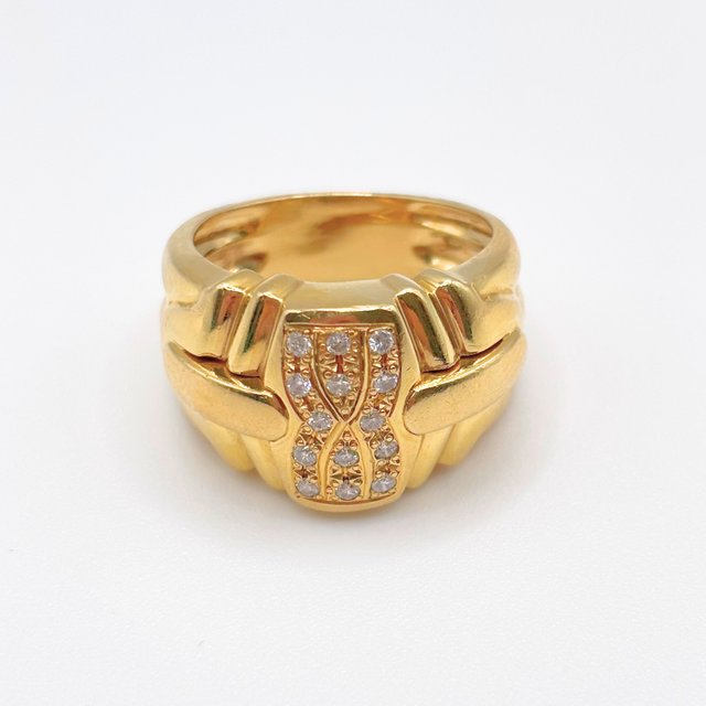 Anillo Oro 18K, Diamantes, 8.18gr, T-14
