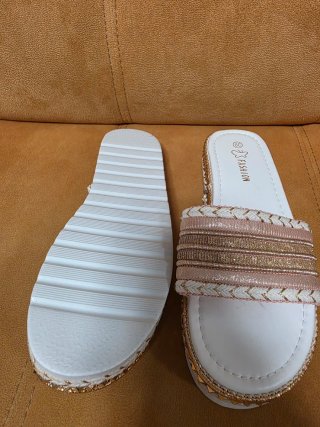 Sandalias Plataforma Doradas y Rosas