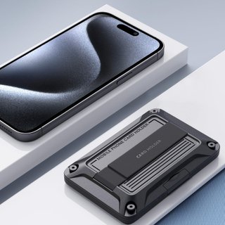 Cartera magnética RFID para iPhone negra