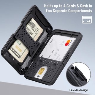 Cartera magnética RFID para iPhone negra