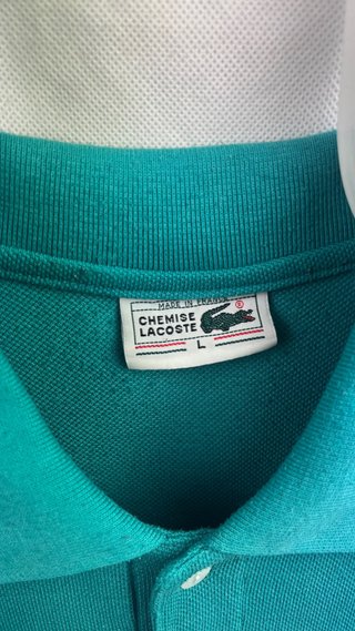 Polo Vintage Chemise Lacoste Verde Turquesa / Agua