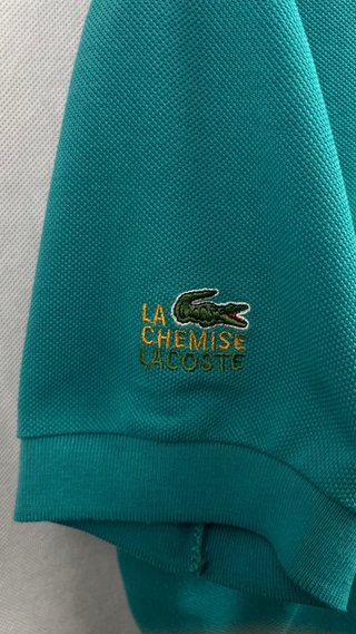 Polo Vintage Chemise Lacoste Verde Turquesa / Agua