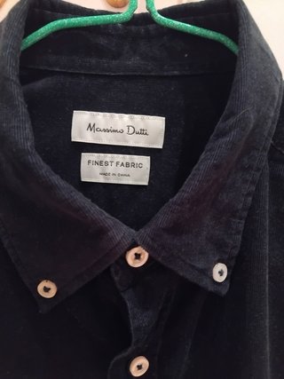 Camisa de pana azul hombre