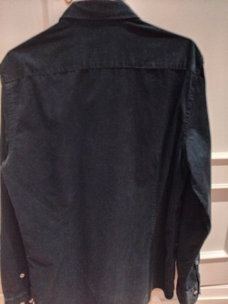 Camisa de pana azul hombre