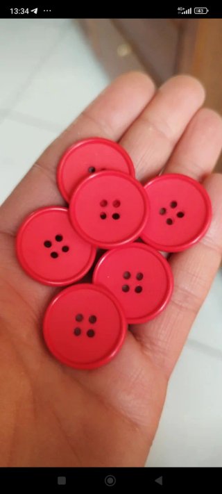 6 Bottoni Rossi 2,5 cm