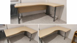 REGALO Mesa de oficina angular madera y metal