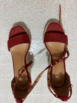 Sandalias esparto TATA Italia rojas