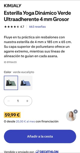 Esterilla Yoga Decathlon Rosa