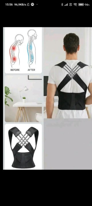 Corrector de postura negro talla S y XL