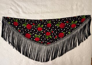 Mantoncillo Flamenco Rojo y Negro