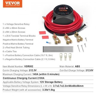 Kit Isolatore Doppia Batteria, 12V 140Amp, Manuale
