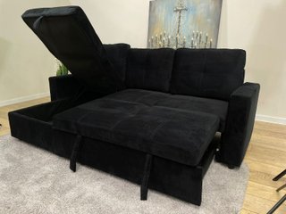 Sofá Cama Chaise Longue Negro 215cm