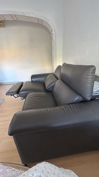 Sofá Eléctrico de Piel Marrón