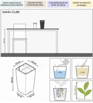 Lechuza Maxi-CUBI Antracita 18053 Maceta de flores