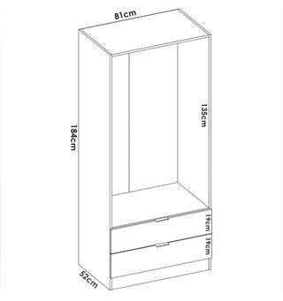 2 Armarios blancos puertas y cajones 184x81x52 cm