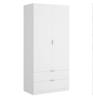 2 Armarios blancos puertas y cajones 184x81x52 cm