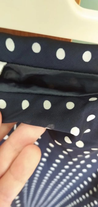Falda Midi Lunares Azul y Blanco Talla M