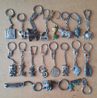 Lote llaveros de animales figuras miniatura metal
