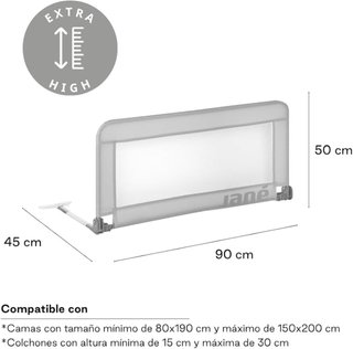 Barrera Cama Jané Abatible 90cm Extra Alta