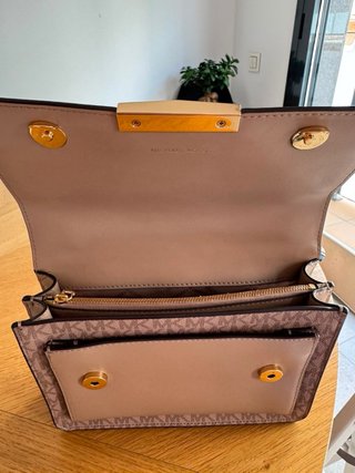 Bolso Michael Kors Logo Marrón y Beige