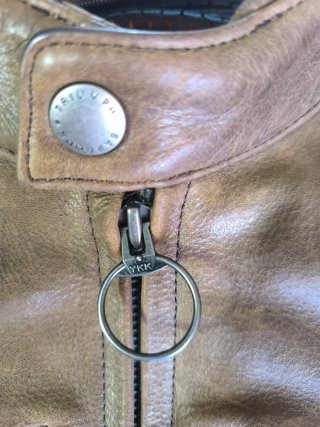 Chaqueta Cuero Moto Triumph Barbour Marrón
