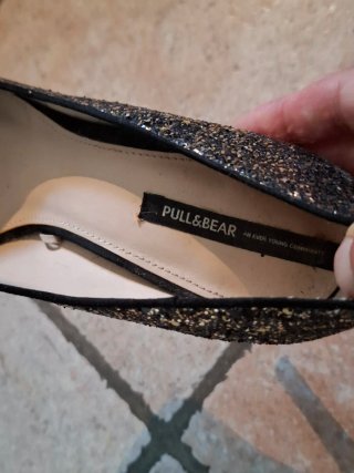 Scarpe tacco Pull&Bear 39 nero oro glitter