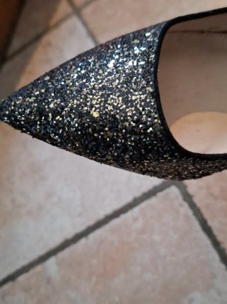 Scarpe tacco Pull&Bear 39 nero oro glitter