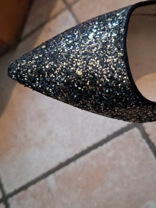 Scarpe tacco Pull&Bear 39 nero oro glitter