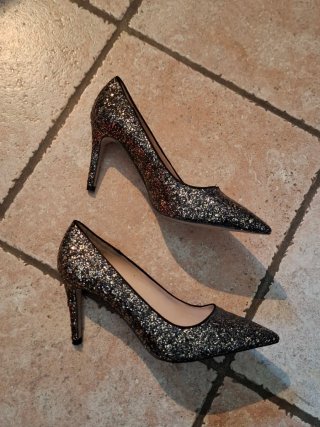 Scarpe tacco Pull&Bear 39 nero oro glitter