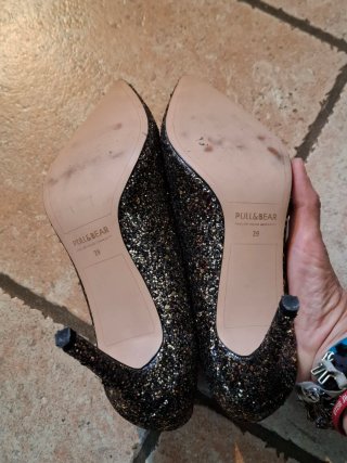 Scarpe tacco Pull&Bear 39 nero oro glitter